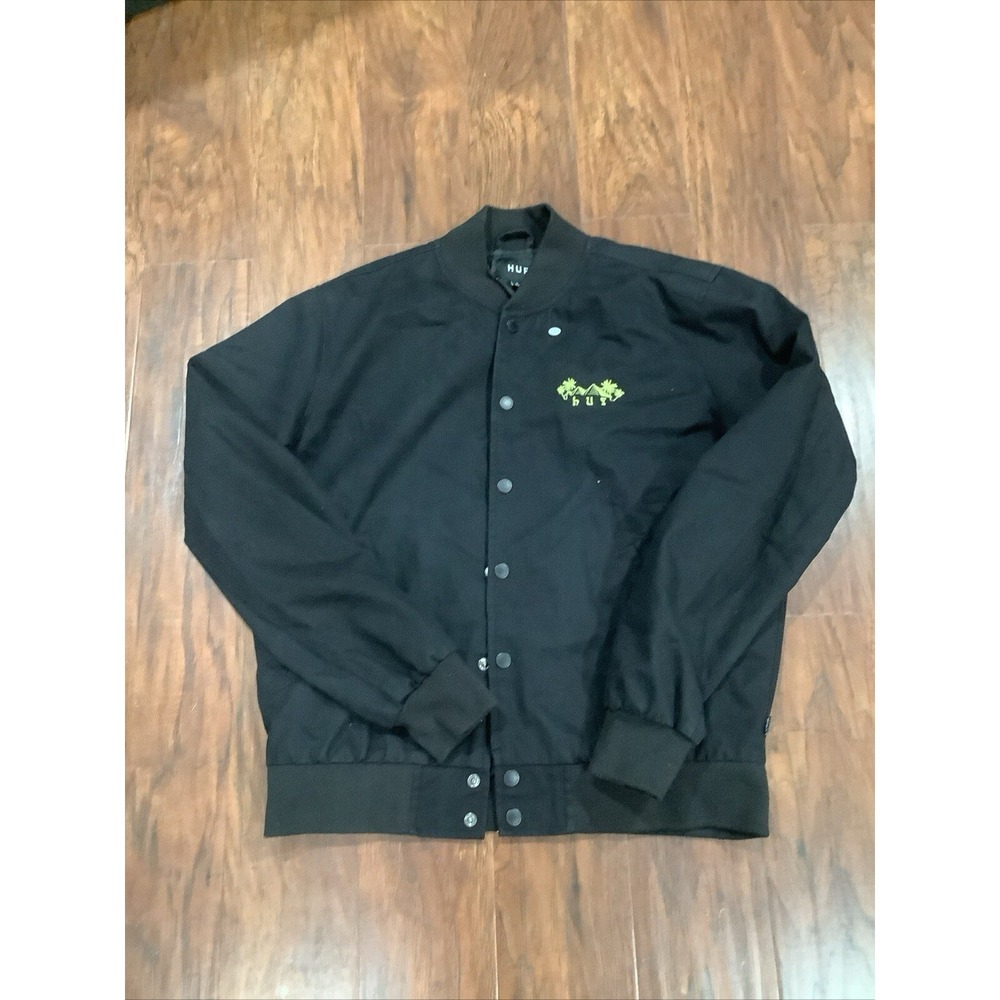 Huf Jacket Leopard Bomber Embroidered Streetwear Black S